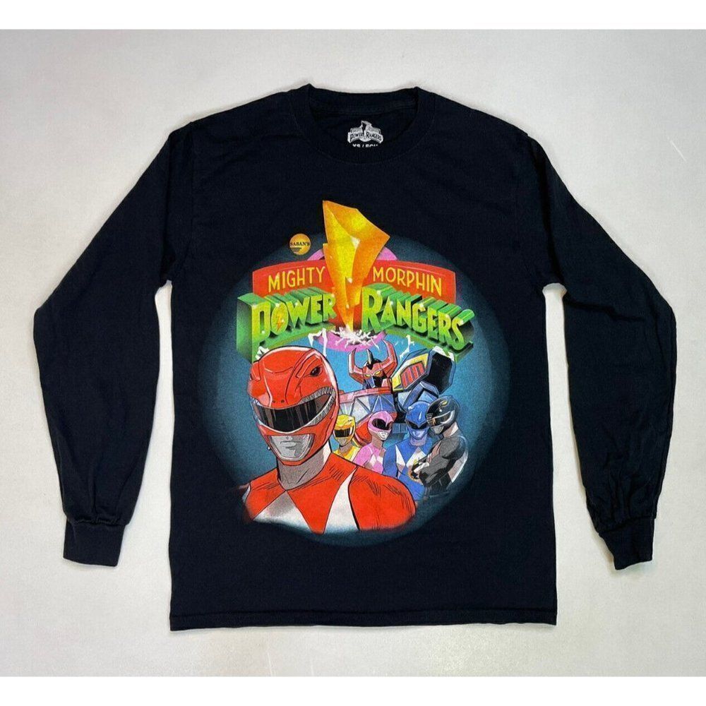 Power Rangers Graphic T-shirt Women XS Black Long Sleeve - Picture 1 of 5